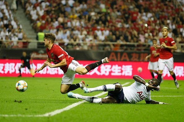 Action from the match.
